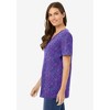 Woman Within Perfect Printed Short-Sleeve V-Neck Tee - 4 of 4