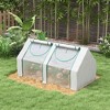 CAVINAS 6'x 3' Galvanized Raised Garden Bed with Mini PVC Greenhouse Cover Garden Sheds with Roll-Up Windows - 2 of 4