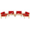 Costway 8PCS Patio Furniture Set Acacia Wood Thick Cushion Loveseat Sofa Off White\Turquoise\Grey - 4 of 4