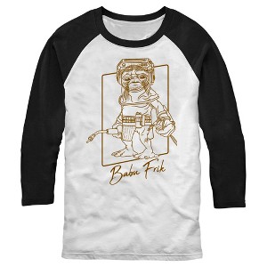 Men's Star Wars: The Rise of Skywalker Babu Frik Outline Baseball Tee - 1 of 4