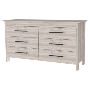 Lyngins Modern 6-Drawer Dresser,Chest of Drawers with Elevated Base,Storage Furniture for Bedroom,Living Room - 1 of 4