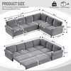 GDFStudio Keene 6-Seater L-Shaped Chenille Sectional Sofa Bed with Pull-Out Sleeper - 3 of 4