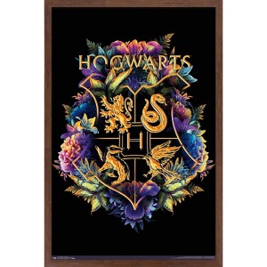 Trends International The Wizarding World: Harry Potter - Floral House Crests Framed Wall Poster Prints - 1 of 4