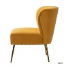 Simon Accent Chair Living Room Armless Chair Wooden Upholstery Side Chair with Metal Base |Karat Home - 3 of 4