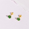 Girls' Birthstone CZ Heart Screw Back 14k Gold Earrings - In Season Jewelry - 4 of 4