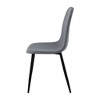 Simple Relax Set of 4 Upholstered Dining Side Chairs with Metal Legs in Grey and Sandy Black - 4 of 4