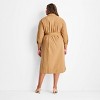 Women's Belted Maxi Shirtdress - Future Collective Brown/Black Striped - 2 of 3