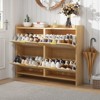 Rattan Shoe Storage Cabinet with 4 Flip Drawers, Free Standing Wooden Shoe Storage Organizer Cabinet - 3 of 4