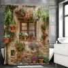 Paaaawaters 1pcs Vintage Landscape Polyester Shower Curtain with Hooks - Water-Resistant, Machine Washable - 2 of 4