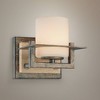 Minka Lavery Industrial Wall Light Sconce Patina Iron Hardwired 5 1/4" Fixture Etched Opal Glass Shade for Bedroom Bathroom Vanity - 2 of 3
