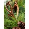 Sullivans Artificial Pine and Antler 28"H Wreath and 14"H Hanger Set, Green and Black - 2 of 4