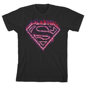 Batman Logo Fiery Bat Signal Boys' Black Short-Sleeve T-Shirt Toddler Boy to Youth Boy - 1 of 3