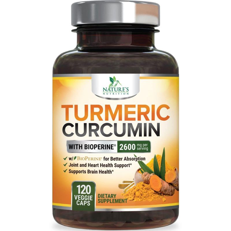 Nature's Nutrition Turmeric Curcumin with BioPerine 95% Standardized Curcuminoids 2600mg, 1 of 9