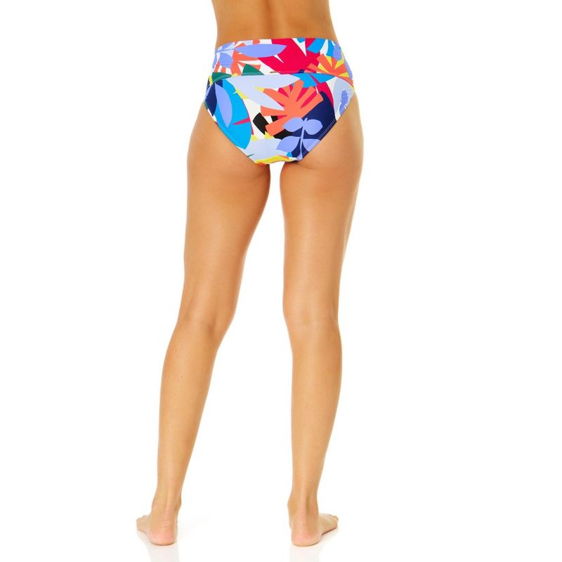 Anne Cole Women's Tropic Stamp Banded Mid Rise Bikini Swim Bottom, 4 of 5