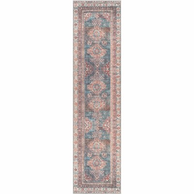 Hauteloom Baltinglass Rust & Blue Washable Area Rug