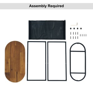 Glass Oval Small Side Tables with Magazines Organizer Storage Space for Living Room and Small Space  - The Pop Home - 1 of 4