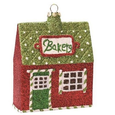 Northlight 4" Green and Red Glittered Shatterproof Bakery Christmas Ornament