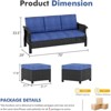 SUGOLD 3-Seater Wicker Patio Conversation Set with 2 Ottomans, Blue Cushions, Comfortable Outdoor Rattan Furniture for Porch & Backyard - 2 of 4