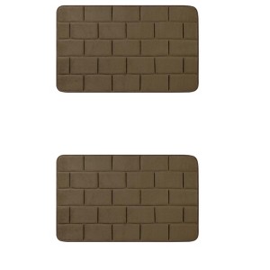 Unique Bargains Memory Foam Absorbent Non-Slip Dry Fast Bath Mats for Bathroom Floor 2 Pcs - 1 of 4