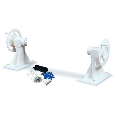 Swimline HydroTools Reel System for In-Ground Swimming Pool Solar Blanket - White