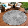 Gray Charcoal And Ivory Abstract Washable Indoor Outdoor Area Rug - 2 of 4