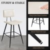 Arceso 24.5" Counter Height Bar Stools Set of 2, Black Faux Leather Upholstered Barstools with Back Footrest and Metal Legs, Armless Bar Chairs - 4 of 4