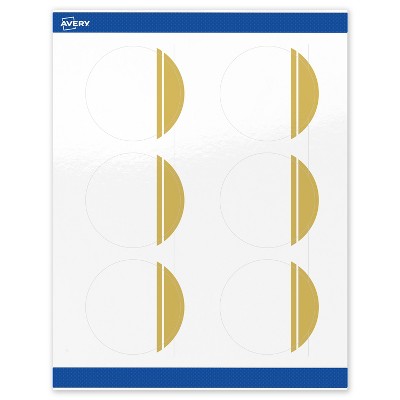 Avery 3" Diameter Labels, Gold Double-Dipped Edge, 60 ct