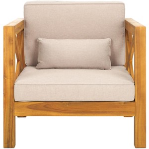 Crewe Chair Indoor/Outdoor - PAT7323 - Natural/Light Grey - Safavieh - 1 of 4