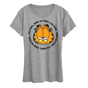 Women's - Garfield - I'm Fine This Is Fine Short Sleeve Graphic T-Shirt - 1 of 4