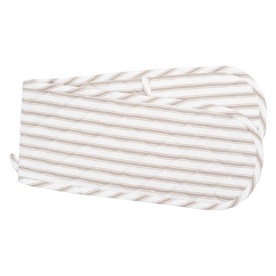 C&F Home Ticking Stripe Clay Double Oven Mit