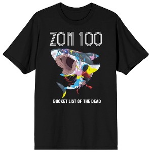 ZOM 100: Bucket List of the Dead Zombie Shark Men's Black Short Sleeve Tee - 1 of 3