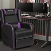 Costway Massage Gaming Recliner Chair Single Living Room Sofa Home Theater Seat Purple\Gray - 2 of 4