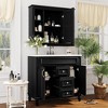 Okak 36" Bathroom Vanity with Ceramic Sink Modern Multi-function Bathroom Cabinet with 2 Soft Closing Doors and 2 Drawers Solid Wood Frame - 4 of 4
