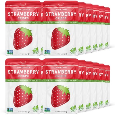 Nature's Turn Freeze-Dried Fruit Snacks - Strawberry Crisps -  No Sugar Added, Non GMO, Gluten Free, Nothing Artificial - 10g (.35oz) - 24-PACK