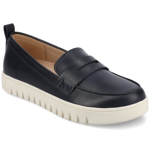 Женские туфли Journee Collection Journee Women's Tayla Medium and Wide Width Penny Loafer, Navy 10