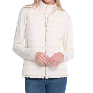 Women's Zip Thru Collar Zip Pocket Quilted Vest - Multiples - 1 of 4