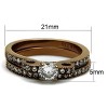 Slickblue Stainless Steel Women’s Ring, IP Coffee Light Finish with Clear CZ, Size 5–10 - 2 of 4