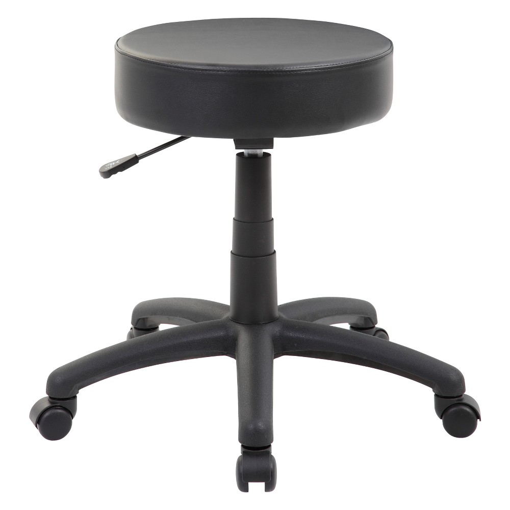 Boss Dot Stool Vinyl Black : Ergonomic Office Chair with Casters, Adjustable Height, Foam Padded