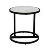 Royal Hampton 18" Round Side End Table with White Natural Marble Top and Classic Slim Black Iron Frame - 4 of 4