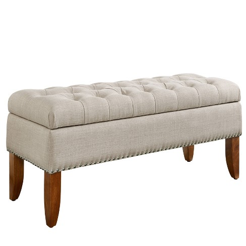 Hinged Top On Tufted Storage Bed, Bedroom Bench Storage Seat