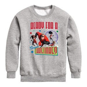 Boys' - Disney - Ready For A Super Christmas Graphic Long Sleeve Fleece Sweatshirt - 1 of 4
