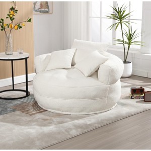 Lyngins Chenille Bean Bag Sofas for Kids and Adults,Fluffy Lazy Sofa Chairs with High-Resilience Sponge Padding for Living Room - 1 of 4