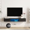 Grungis Wall Mounted TV Stand with 16 Color LEDs for TVs Up to 65 Inch,Floating Console Table for Bedroom,Living Room - 2 of 4