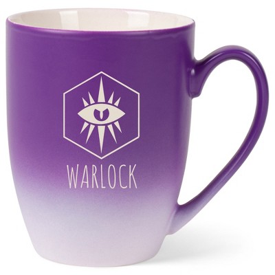 Elanze Designs Warlock Seeing Eye 12 Ounce Ceramic Laser-Etched Engraved Drinkware Mug, Purple and White Ombre