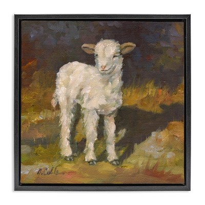 Stupell Industries Soft Baby Lamb Painting, 18" x 18"