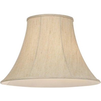 Set of 2 Beige Linen Bell Lamp Shades with Spider Fittings