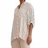 Women's Renee Dolman Sleeve Striped Button-Down Shirt - entro - 4 of 4