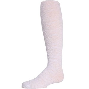 Memoi Swirled Floral Girls Opaque Tights - 1 of 1