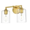 Elegant Lighting Mayson 2 light Brass and Clear Bath Sconce - 4 of 4