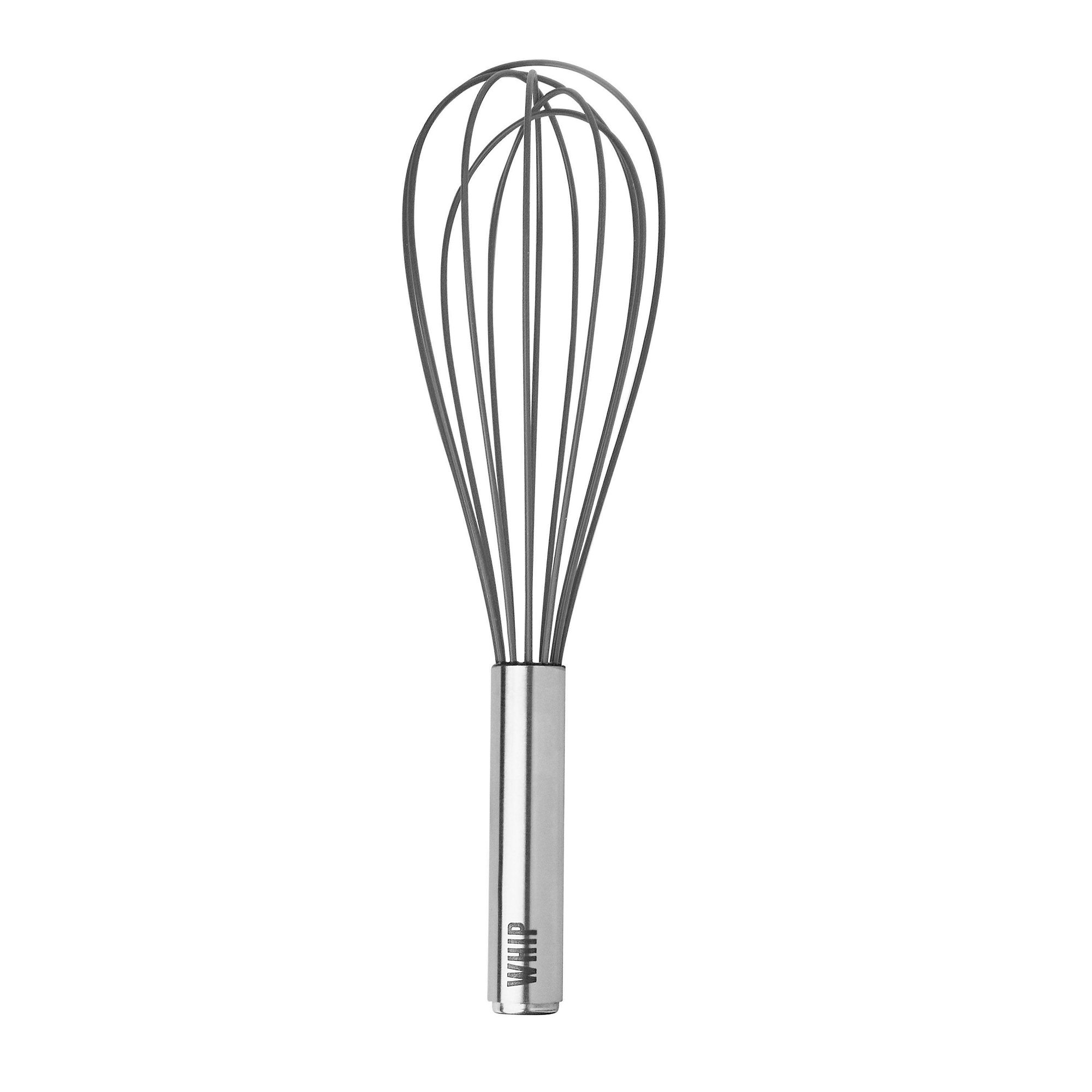 Tovolo 11" Stainless Steel Silicone Whip Whisk Charcoal: Dishwasher-Safe Ball Whisk, 12.5" Length, Gray, 0.25 lbs